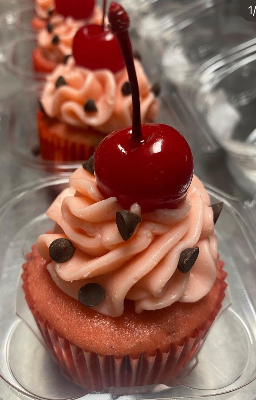 Cherry Chocolate Chip Cupcakes (Sold in Half or Full Dozen)